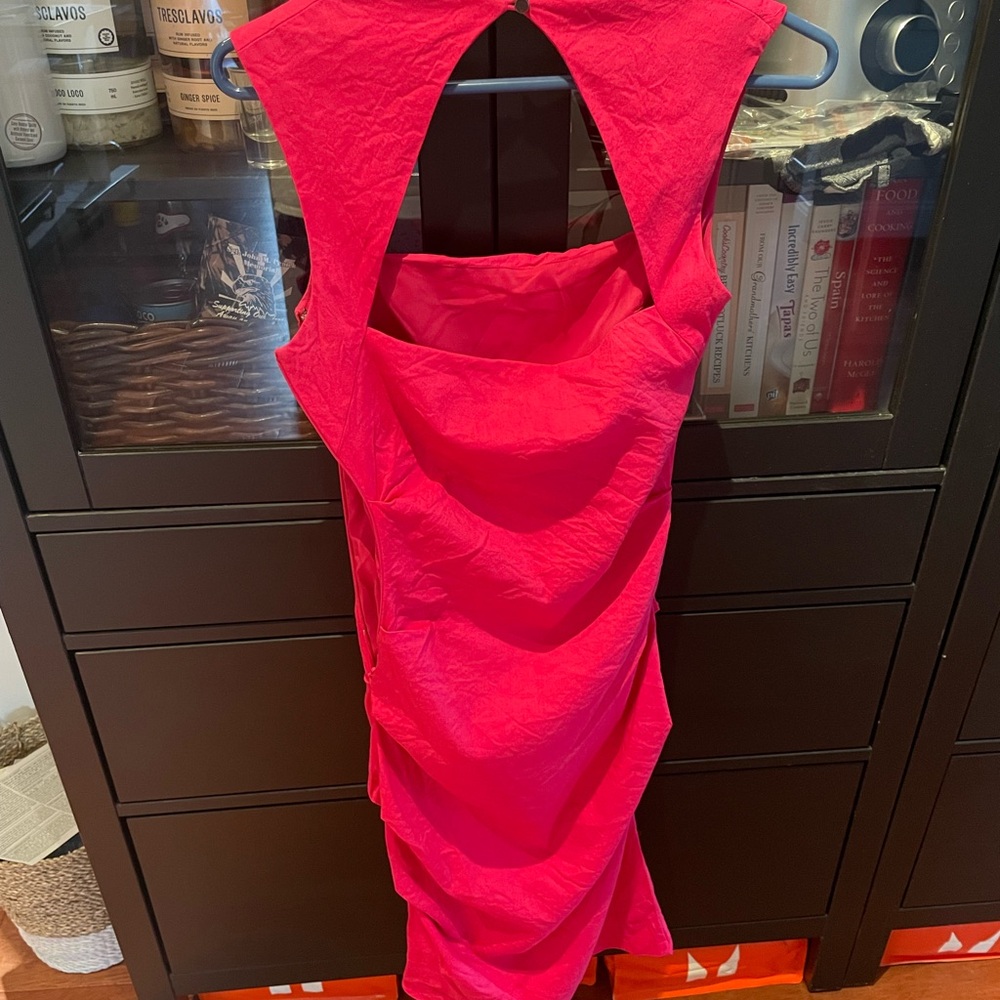 Hot pink Nicole miller ruched cocktail dress